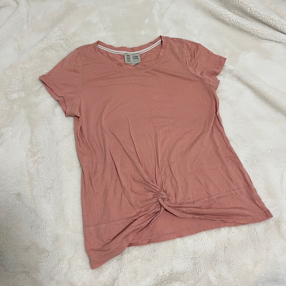 Anthropologie | pink Lucielle Knotted Tee |